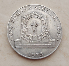Austria 100 scellini argento anno 1975  150°anniversario nascita Johann Strauss