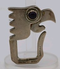 TAXCO Portachiavi Argento 925 MESSICO Anni 60 Con Ametista - Con Becco Mobile