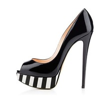 Women Patent Leather Peep Toe