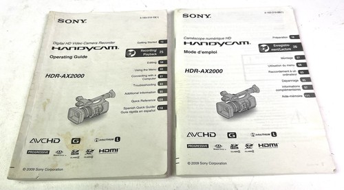 Sony hdr ax2000 - sony, hdr-ax2000