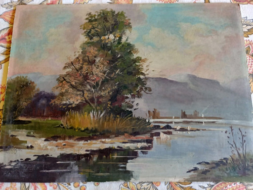 Quadro olio tavola - olio,