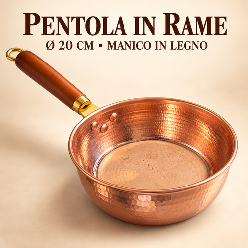 Pentola rame martellato 20 - in,