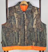WINCHESTER VINTAGE taglia XL gilet uomo reversibile trebark/nascondi arancione zip isolata