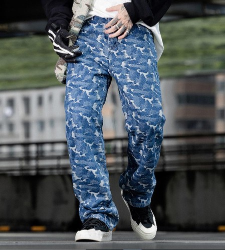 Jeans uomo blu denim gamba