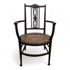 Antica poltrona bergere in mogano edoardiano - sedia camera da letto - sedia occasionale