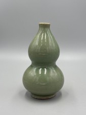 Antico vaso zucca porcellana Longquan dinastia cinese Ming 6''