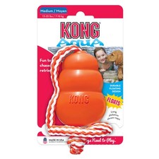 Kong Aqua M, Arancione Con Corda - Masticabili IN Naturale per Cani Masticare