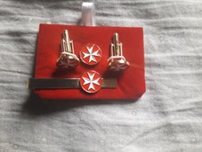 S.M.O.M. - CORPO IT. DI SOCCORSO ORDINE MALTA PARURE GEMELLI FERMACRAVATTE PIN