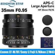 Brightin Star 35 mm F0.95 APS-C obiettivo messa a fuoco fissa per Canon Nikon Sony Fuji M4/3