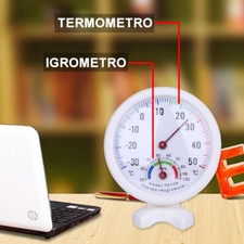 TERMOMETRO IGROMETRO INTERNO ESTERNO ANALOGICO MISURA TEMPERATURA PLASTICA
