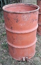 Fusto Barile Bidone In Ferro Vintage