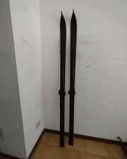 Coppia sci legno 1941 Alvera' Venticello Cortina d'Ampezzo . Misure 204 x 11 cm