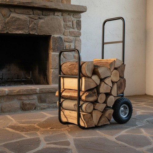 Carrello portalegna con - portalegna,