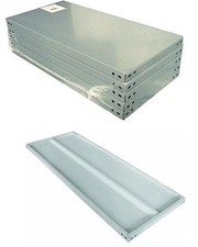 5 Ripiani Rinforzati per Scaffali in Metallo Grigio Montaggio Bulloni