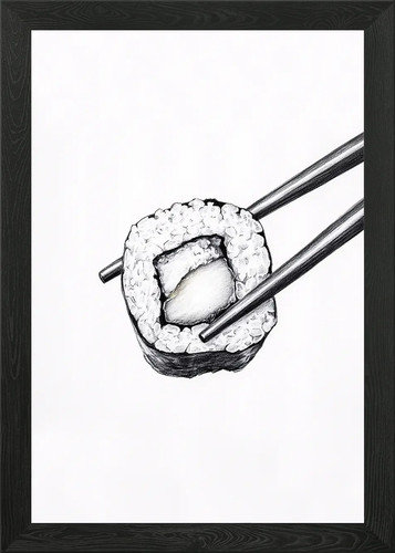 Rotolo sushi con bacchette - sushi,