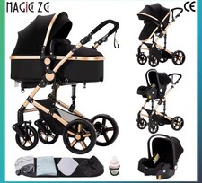 Passeggino 3 in 1 Compatto Multifunzionale con Seggiolino Auto per Neonati