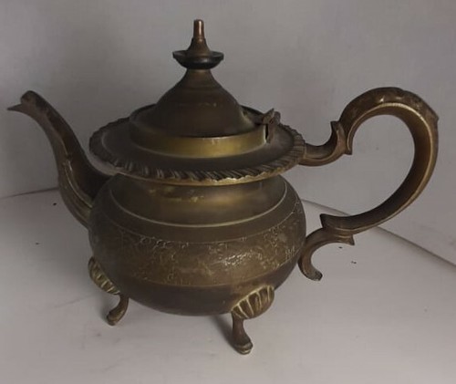 Teiera rame vintage incisione