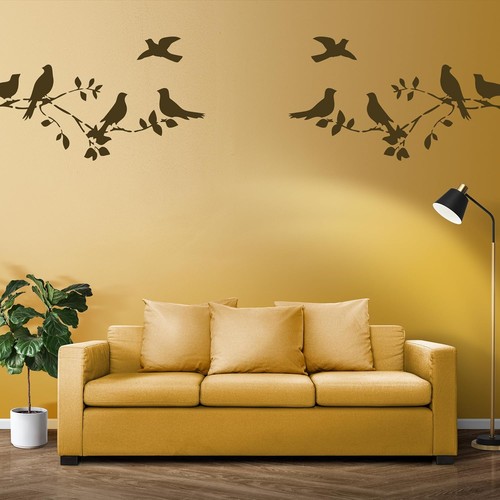 Stencil parete uccellini - parete,