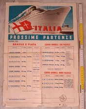 Raro manifesto Italia Società Di Navigazione Genova 1953