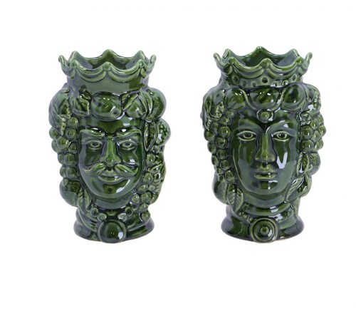 Coppia testine piccole - , verde
