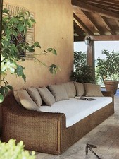 divano da giardino In Midollino Di De Padova (2,7mx1,4m) e 2 Sedie In Midollino