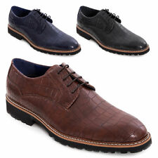 Scarpe uomo eleganti classiche derby richelieu stringate coccodrillo TOOCOOL Y82