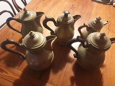 5 Brocca Brocche Vintage Teiera  manico  Legno Metallo Marchio Alpacca Retrò