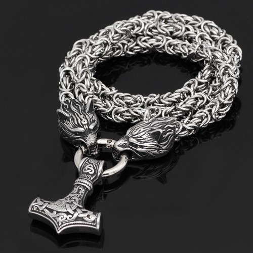Collana testa lupo - collana,