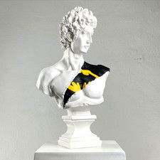 Statua in marmo di David, scultura busto greco romano ispirata alla notte...