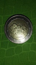 Moneta 2 Euro fiori di Finlandia 1999 con errori di conio.