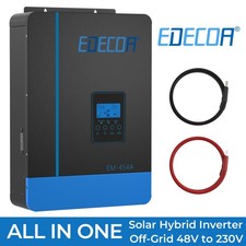 EDECOA Inverter Ibrido 48V 220V 3800W MPPT 80A Off Grid PV 55-450VDC Solar PV