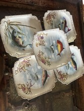 Antico piatto pesce ceramica