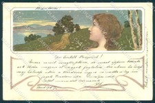 Cartolina cartolina firmata artista signora paesaggio art nouveau serie 4074 TW2293