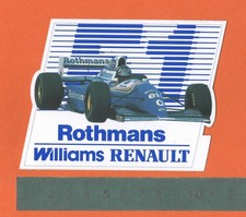Adesivo Vintage Sticker Autocollant Aufkleber Tuning ROTHMANS RENAULT WILLIAMS