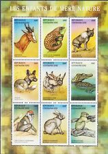 Africa Centrale 2001 Antilopi Coccodrillo Cane Lepre Scimmia Rinoceronte Animali Selvatici MNH