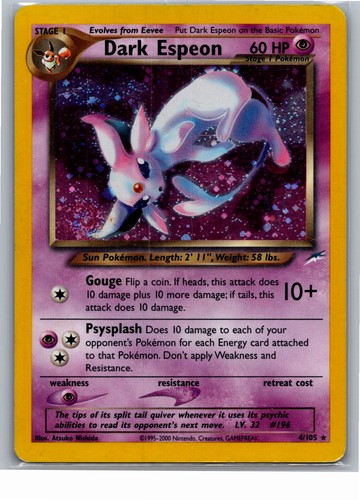 Dark espeon holo raro neo - espeon,