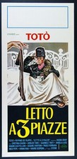 locandina film LETTO A TRE PIAZZE Totò Peppino De Filippo 1970 riedizione