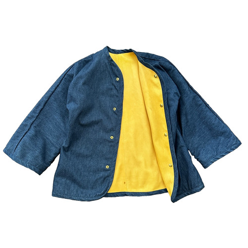 Giacca pelle denim reversibile