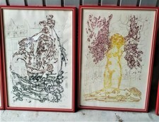 COLLEZIONE 7 QUADRI-ACUAFORTE-NUMERATI di ALESSANDRO NASTASIO FIRMATI E CORNICI