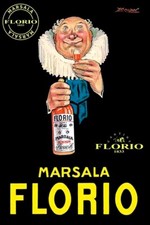 Poster Manifesto Locandina Pubblicitaria Marsala Cantine Florio Stampa 32x47 Cm.