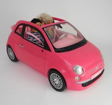 Mattel Barbie Fiat 500 Rosa GXR57 color Rosa Nero raro +2 bambole Barbie/Ken-47N