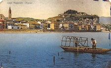 F194) LAGO MAGGIORE ARONA BARCA DA PESCA ANIMATA VERBANIA