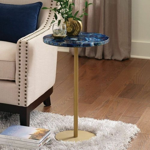 Tavolo agata blu fine - 12",