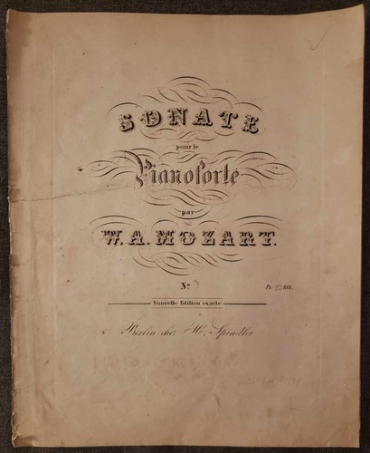 Mozart sonate pour - w., le