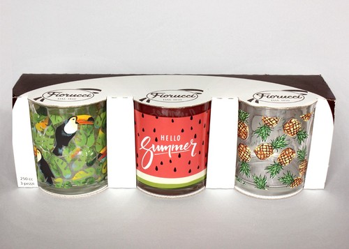 Tris bicchieri vetro fiorucci - bicchieri,