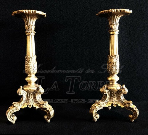Candeliere antico barocco pz - candeliere,