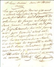 1846 RIVA DEL GARDA Giovanni ALNAIDER chiede invio frumento a mezzo vagone