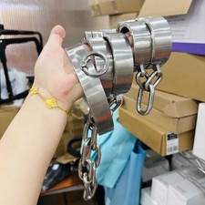 Manette pesanti in acciaio inox manette piedi manette lucchetto bondage restrittivo SM