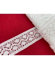 Passamaneria Merletto Cotone Tramezzo Bordo Tipo Uncinetto Alto 4,5 Cm 7170-A-RA