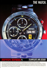 Orologio Cronografo Pubblicità Pubblicità Orologio Ferrari Formula Stampa Vintage 1990